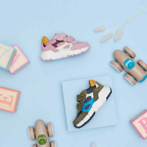 Sneakers with straps FLEXYPER MINI BABY Dark Green/Navy - image number 8 | GEOX