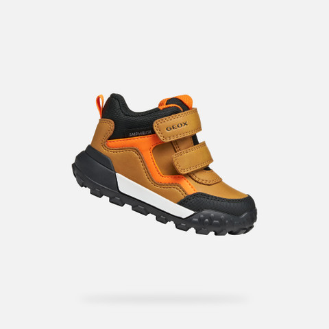 Waterproof ankle boots TREKKYUP ABX BABY Dark Yellow/Black - image number 0 | GEOX