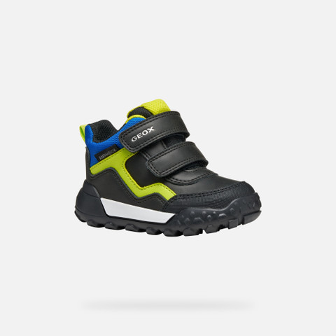 Waterproof ankle boots TREKKYUP ABX BABY Black/Fluo Green - image number 2 | GEOX