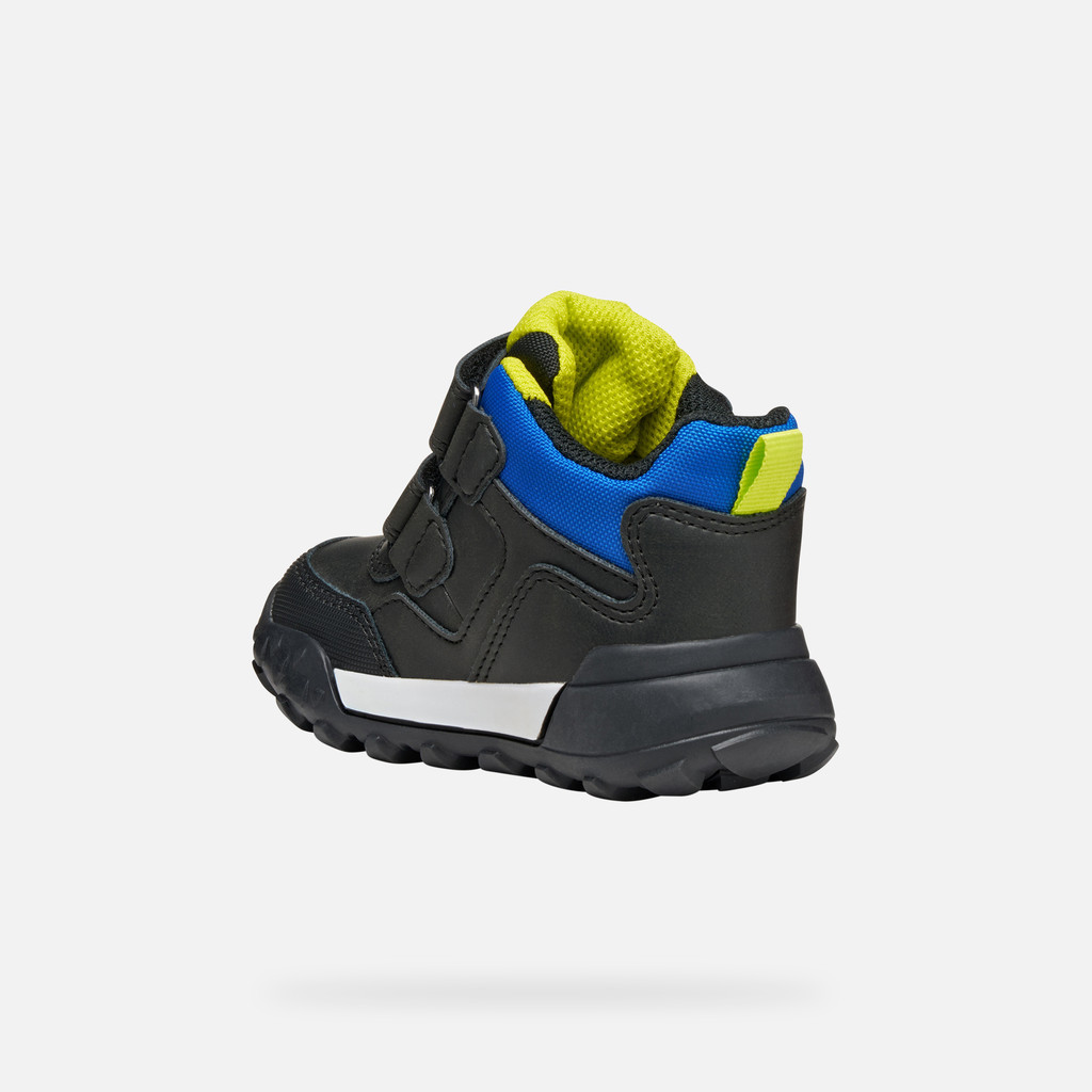 Waterproof ankle boots TREKKYUP ABX BABY Black/Fluo Green - image number 3 | GEOX