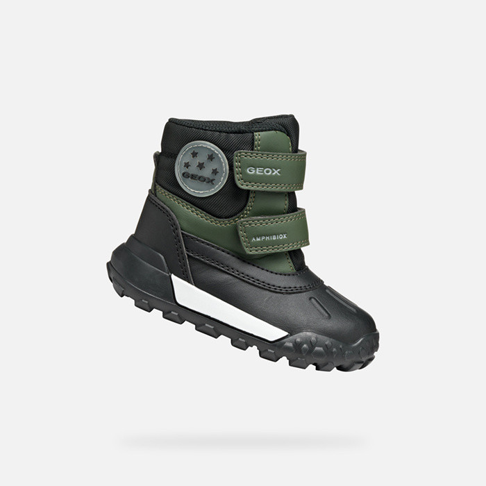 Winter boots TREKKYUP ABX BABY Dark Green/Black | GEOX