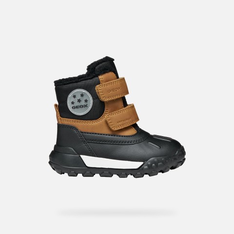 Bottines imperm&eacute;ables TREKKYUP ABX PETIT GAR&Ccedil;ON Tabac/Noir - image number 1 | GEOX