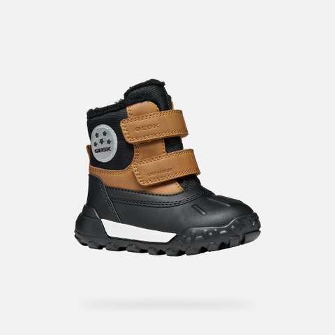 Bottines imperm&eacute;ables TREKKYUP ABX PETIT GAR&Ccedil;ON Tabac/Noir - image number 2 | GEOX