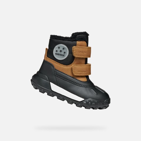 Bottines imperm&eacute;ables TREKKYUP ABX PETIT GAR&Ccedil;ON Tabac/Noir | GEOX
