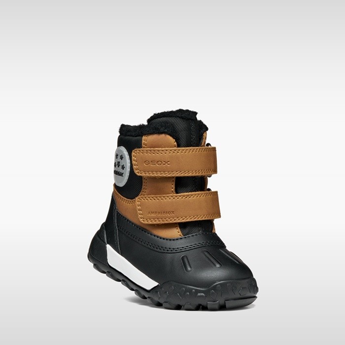 Bottines imperm&eacute;ables TREKKYUP ABX PETIT GAR&Ccedil;ON Tabac/Noir | GEOX