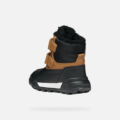 Bottines imperm&eacute;ables TREKKYUP ABX PETIT GAR&Ccedil;ON Tabac/Noir - image number 3 | GEOX