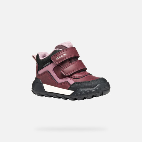 Winter boots TREKKYUP ABX BABY Burgundy/Rose - image number 2 | GEOX