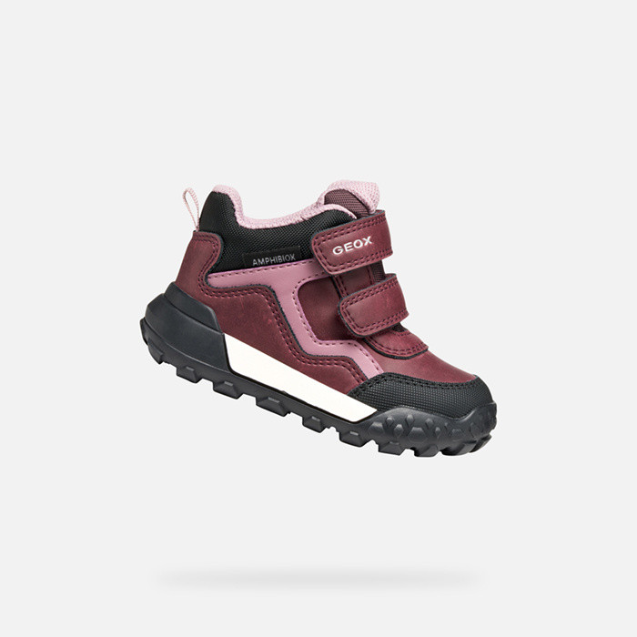 Winter boots TREKKYUP ABX BABY Burgundy/Rose | GEOX