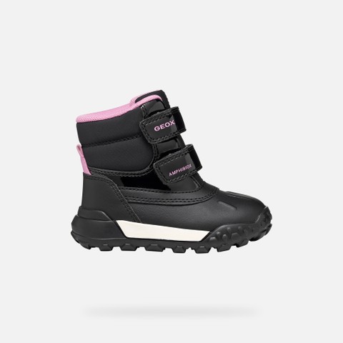 Waterproof snow ankle boots TREKKYUP ABX TODDLER GIRL Black/Dark Pink - image number 1 | GEOX