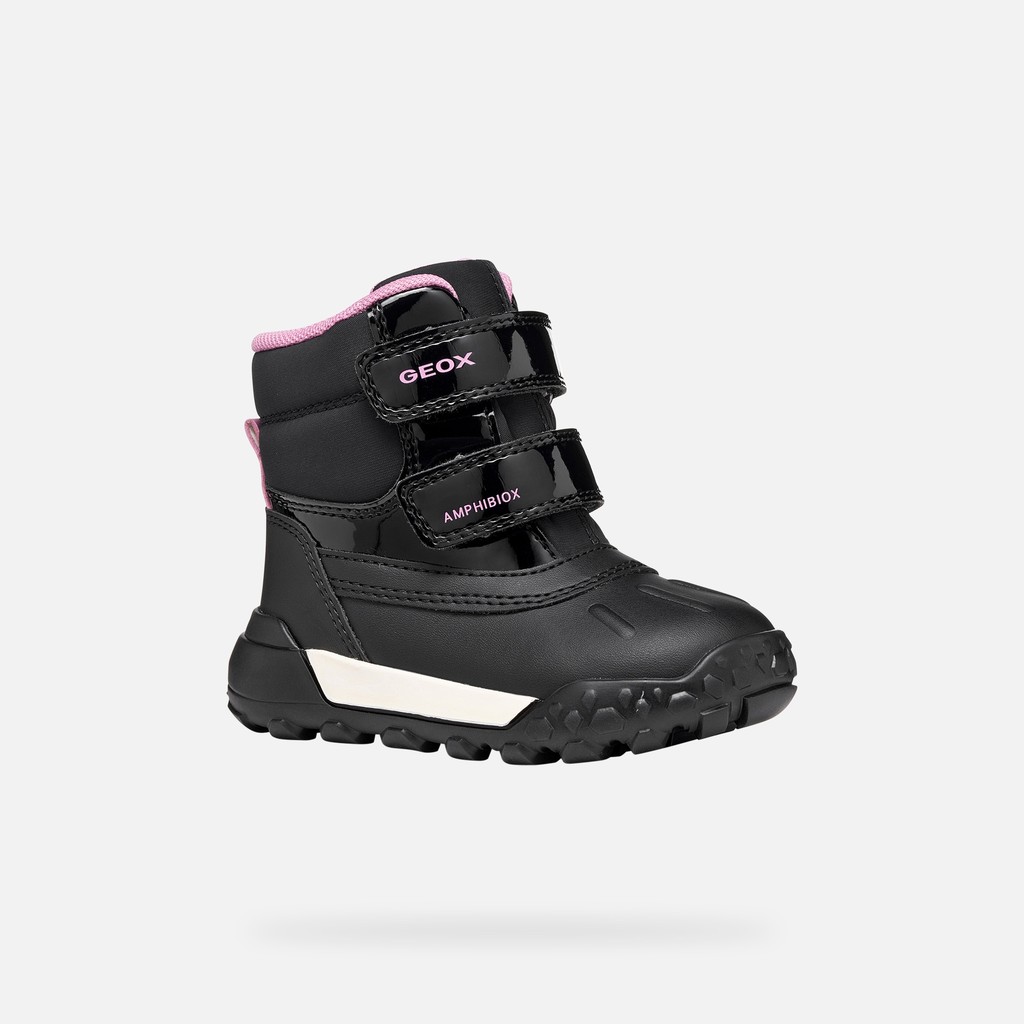 Waterproof snow ankle boots TREKKYUP ABX TODDLER GIRL Black/Dark Pink - image number 2 | GEOX