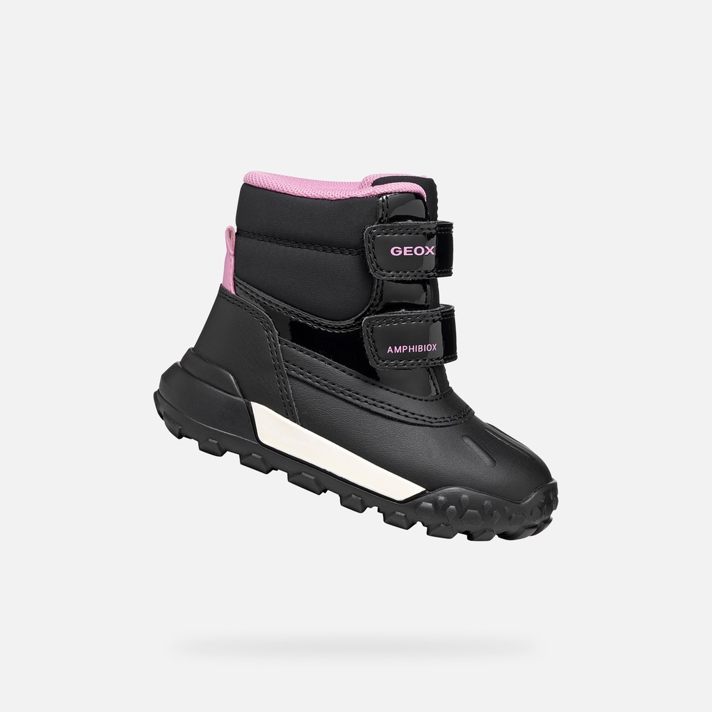 Waterproof snow ankle boots TREKKYUP ABX TODDLER GIRL Black/Dark Pink - image number 0 | GEOX