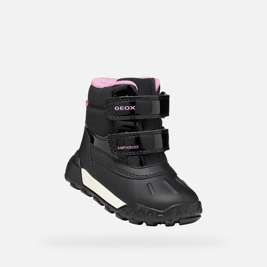 Waterproof snow ankle boots TREKKYUP ABX TODDLER GIRL Black/Dark Pink - image number 4 | GEOX