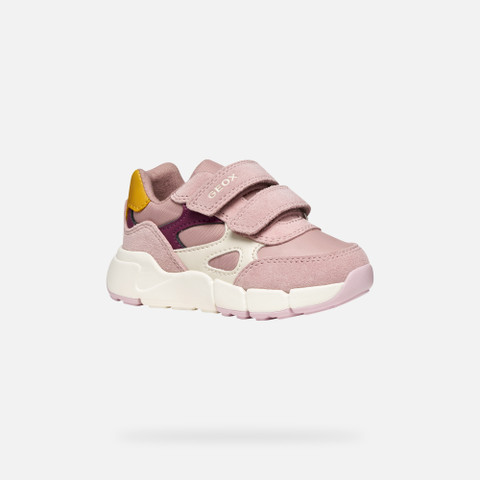 Sneakers with straps FLEXYPER MINI BABY Old Rose/Bordeaux - image number 2 | GEOX