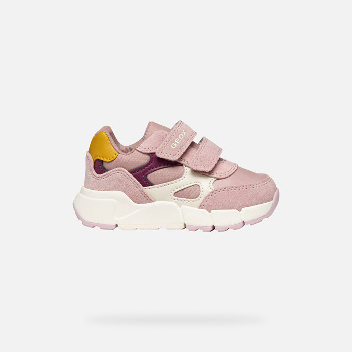 Sneakers with straps FLEXYPER MINI BABY Old Rose/Bordeaux | GEOX