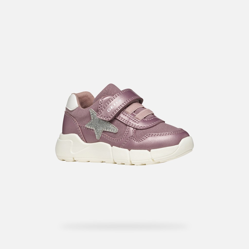 Lightweight cushioned sneakers FLEXYPER MINI TODDLER Dark Pink/Silver - image number 2 | GEOX