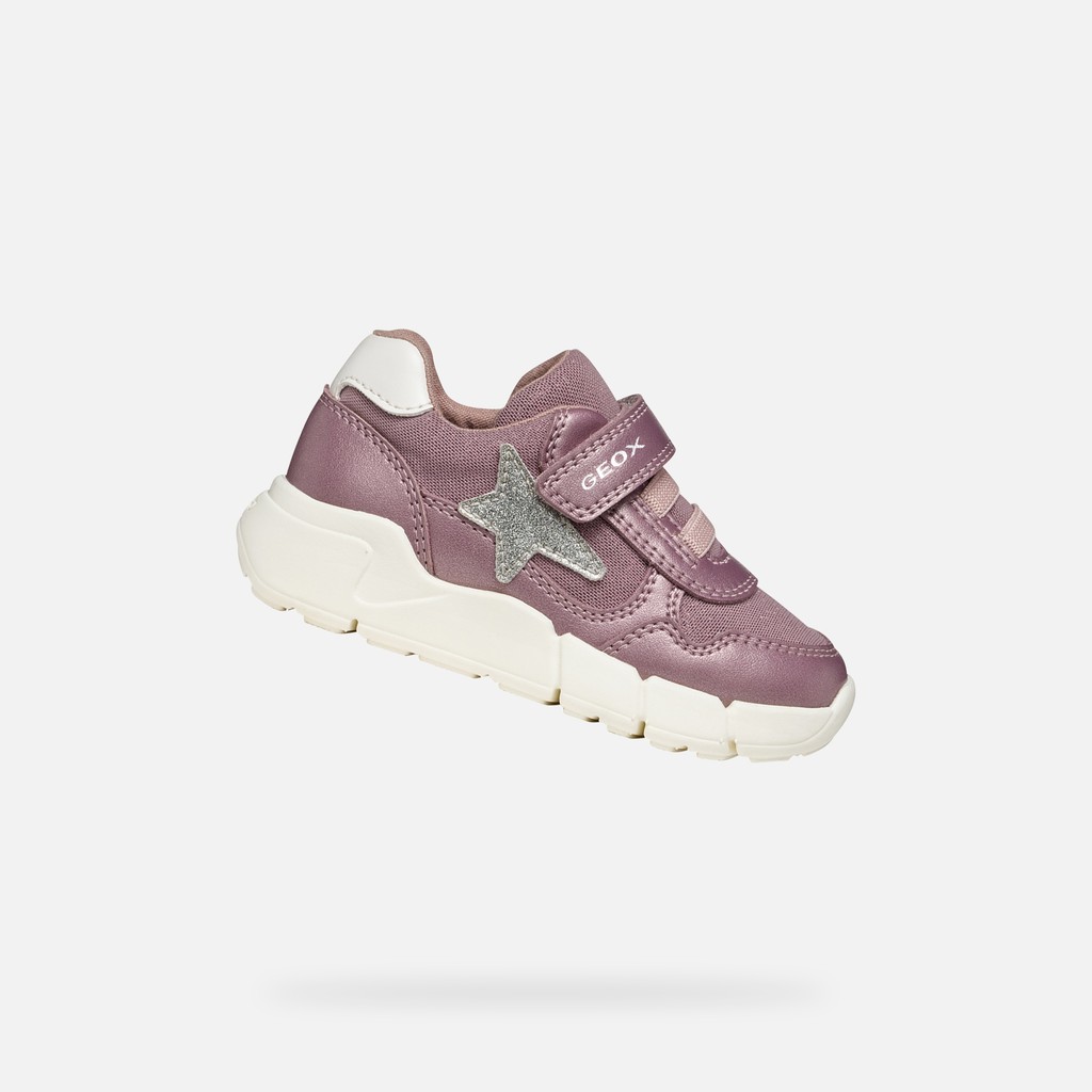 Lightweight cushioned sneakers FLEXYPER MINI TODDLER Dark Pink/Silver - image number 0 | GEOX