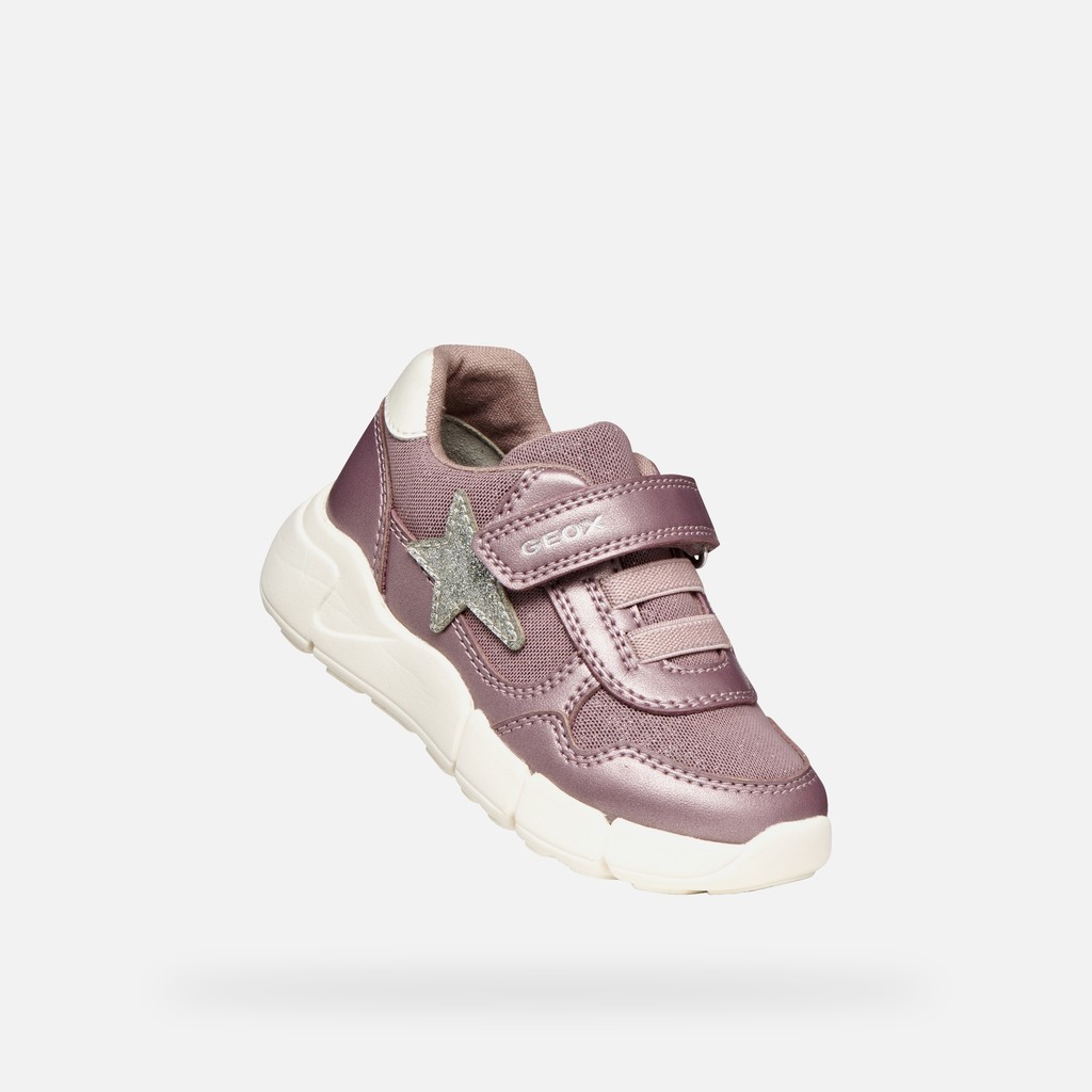 Lightweight cushioned sneakers FLEXYPER MINI TODDLER Dark Pink/Silver - image number 4 | GEOX