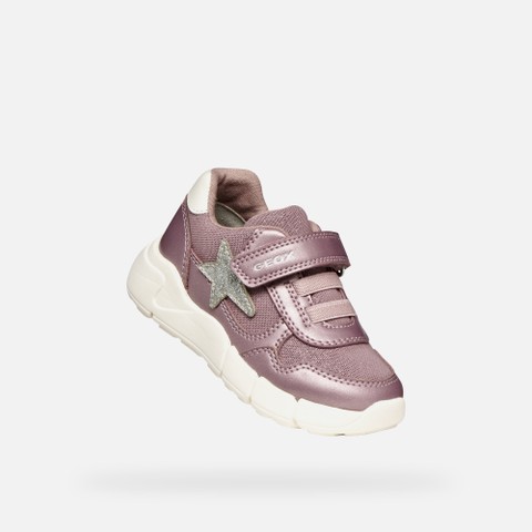 Lightweight cushioned sneakers FLEXYPER MINI TODDLER Dark Pink/Silver - image number 4 | GEOX