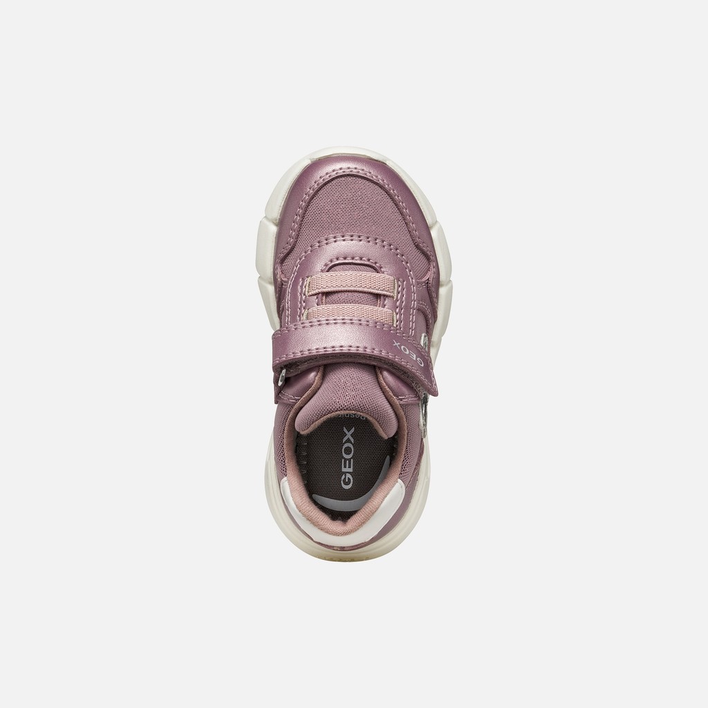 Lightweight cushioned sneakers FLEXYPER MINI TODDLER Dark Pink/Silver - image number 5 | GEOX