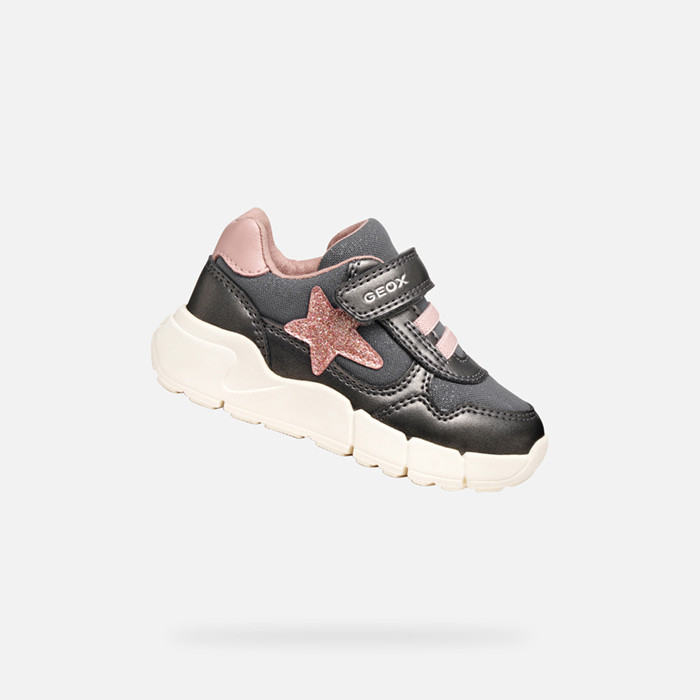 Low top sneakers FLEXYPER MINI TODDLER GIRL Dark grey/Light rose | GEOX