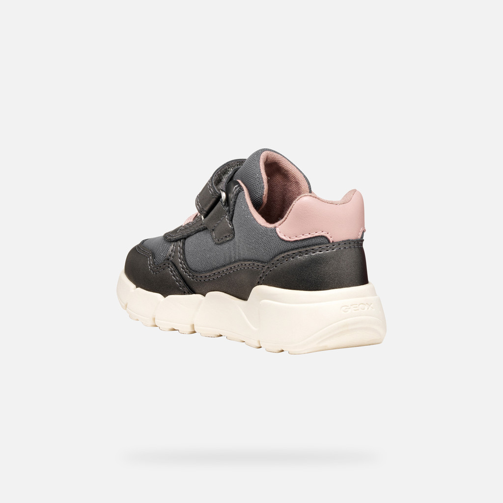 Low top sneakers FLEXYPER MINI TODDLER Dark Gray/Light pink - image number 3 | GEOX