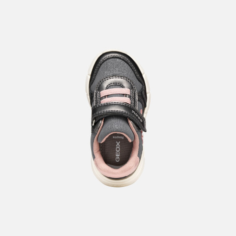 Low top sneakers FLEXYPER MINI TODDLER Dark Gray/Light pink - image number 5 | GEOX