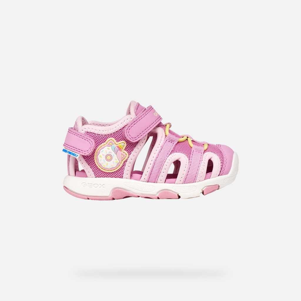 Sandal Multy Petite Fille Rose Foncé/jaune Clair