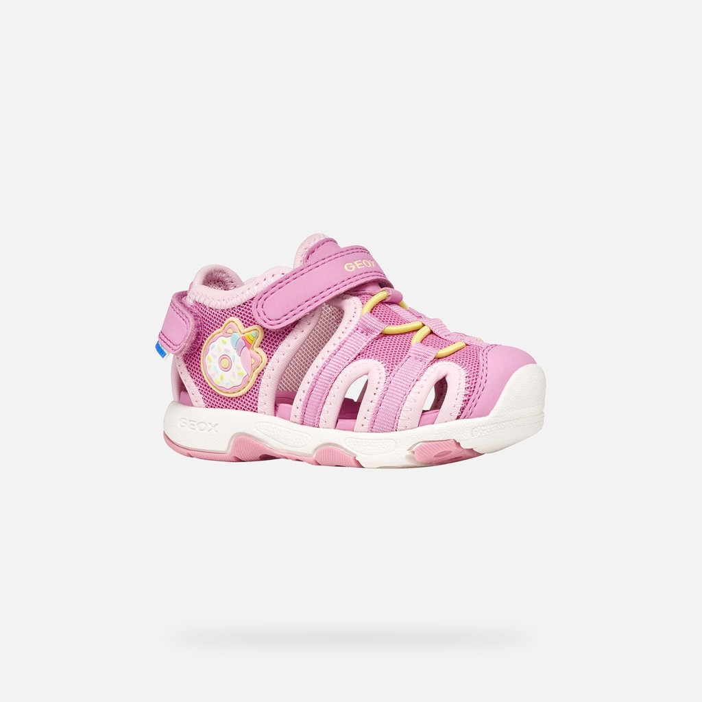 Closed toe sandals SANDAL MULTY   TODDLER GIRL Dark Pink/Light Yellow - image number 2 | GEOX