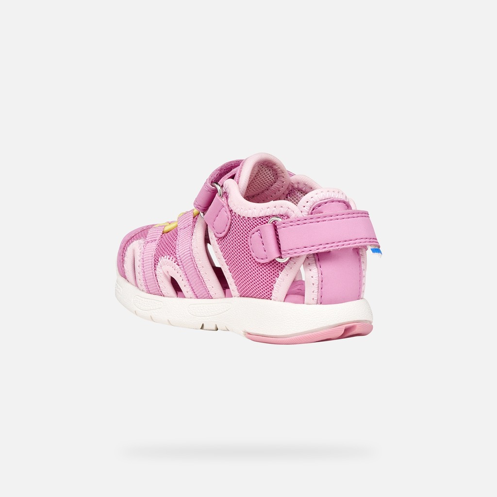 Closed toe sandals SANDAL MULTY   TODDLER GIRL Dark Pink/Light Yellow - image number 3 | GEOX