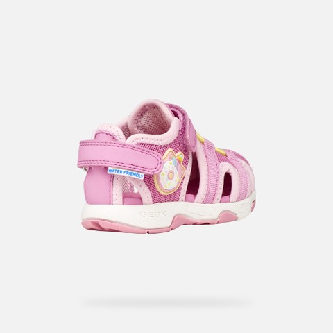 Closed toe sandals SANDAL MULTY   TODDLER GIRL Dark Pink/Light Yellow - image number 4 | GEOX
