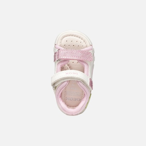 Sandales &agrave; scratch SANDAL IUPIDOO B&Eacute;B&Eacute; FILLE Blanc/Rose - image number 5 | GEOX