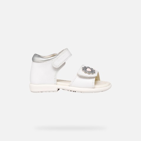 Sandals with straps VERRED TODDLER GIRL White/Silver - image number 1 | GEOX