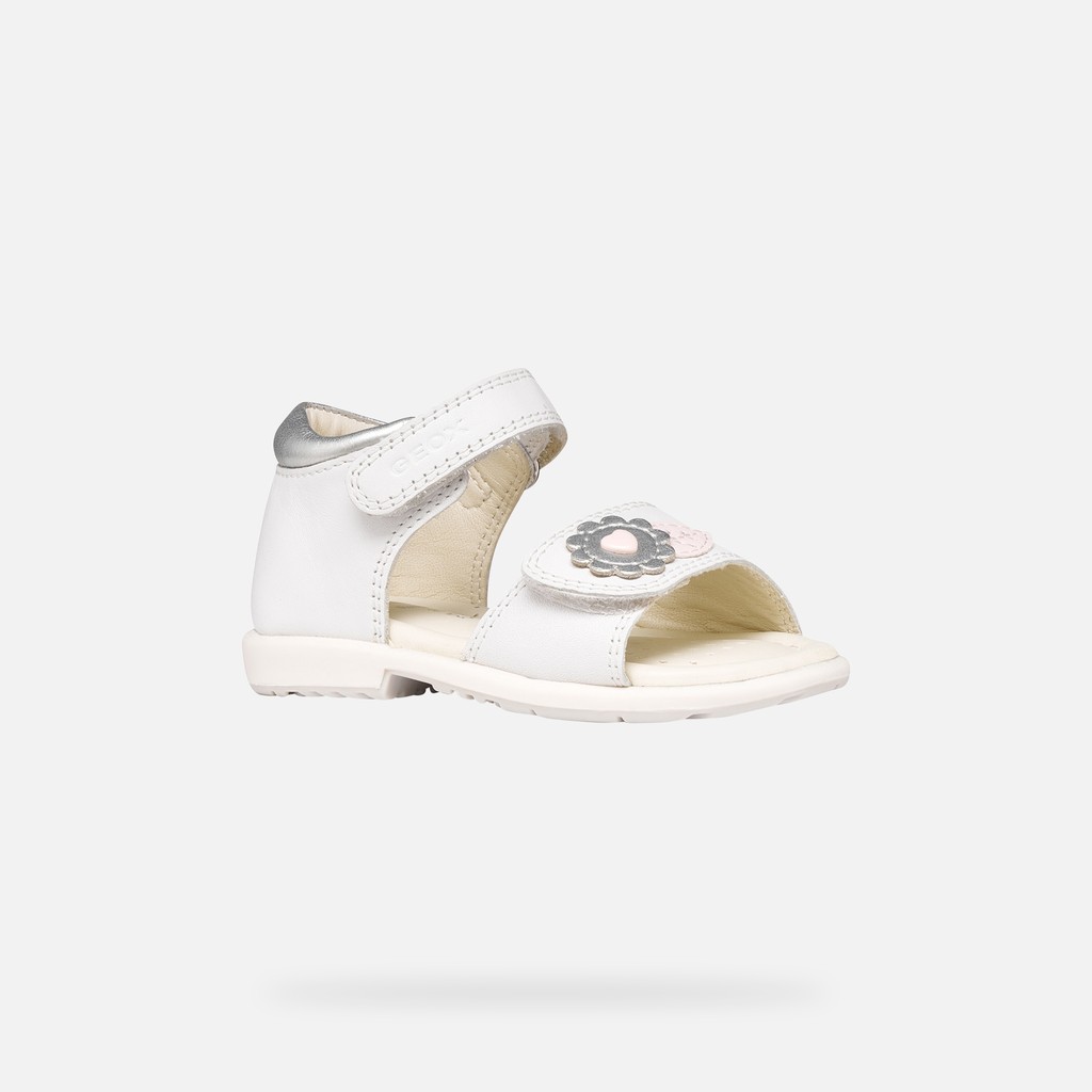 Sandals with straps VERRED TODDLER GIRL White/Silver - image number 2 | GEOX