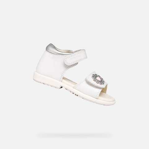 Sandals with straps VERRED TODDLER GIRL White/Silver | GEOX