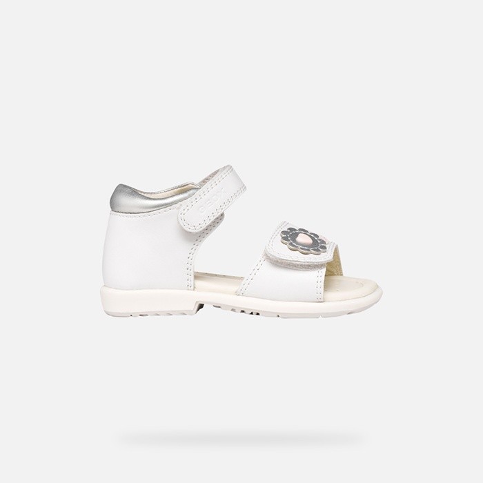 Sandals with straps VERRED TODDLER GIRL White/Silver | GEOX