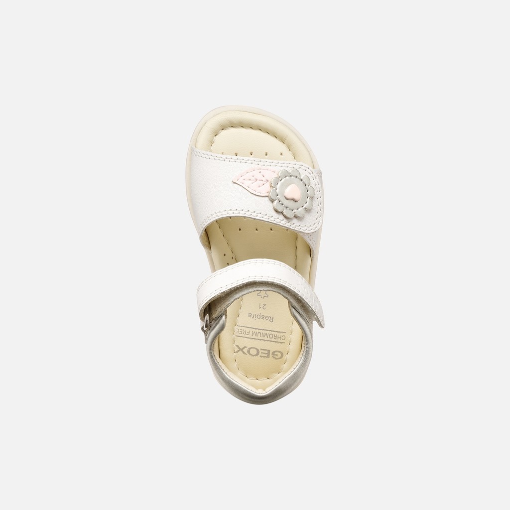 Sandals with straps VERRED TODDLER GIRL White/Silver - image number 5 | GEOX