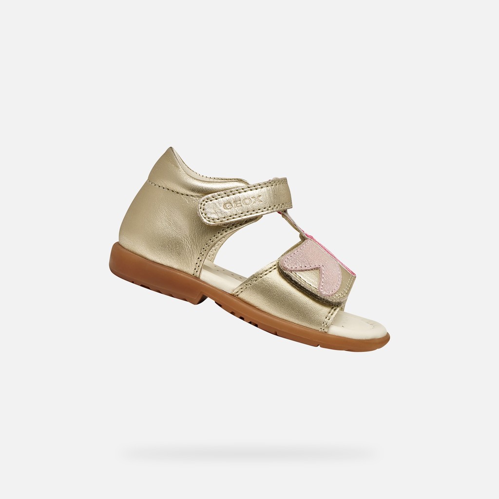 Sandales &agrave; scratch VERRED PETITE FILLE Platine/Rose - image number 0 | GEOX