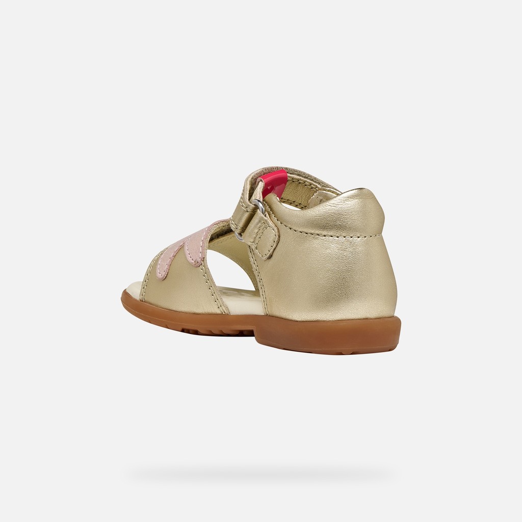 Sandales &agrave; scratch VERRED PETITE FILLE Platine/Rose - image number 3 | GEOX