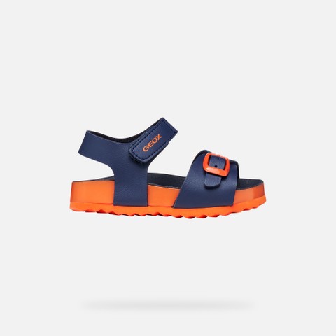 Open sandals SANDAL CHALKI TODDLER Navy/Orange - image number 1 | GEOX