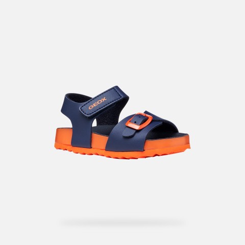 Open sandals SANDAL CHALKI TODDLER Navy/Orange - image number 2 | GEOX