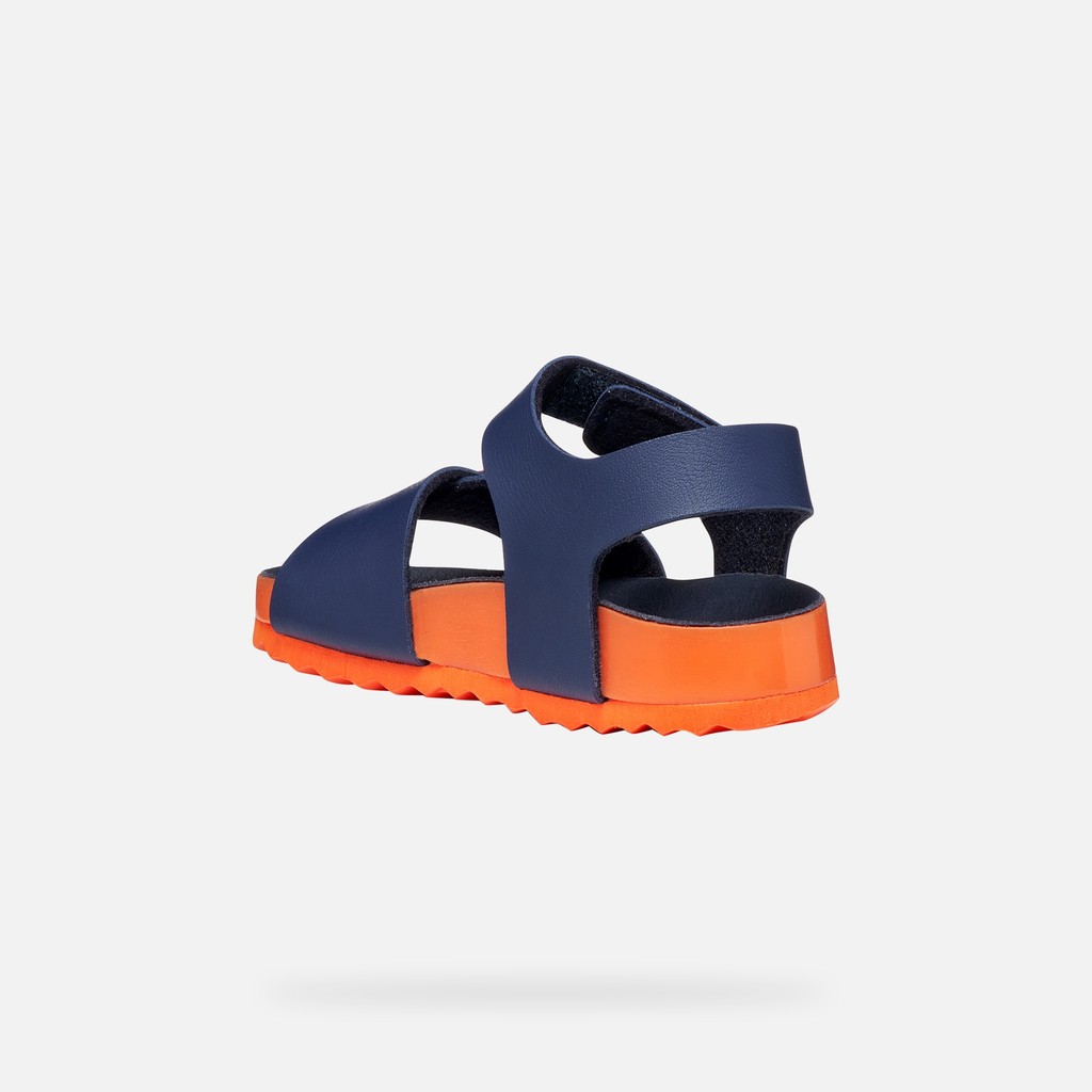 Open sandals SANDAL CHALKI TODDLER Navy/Orange - image number 3 | GEOX