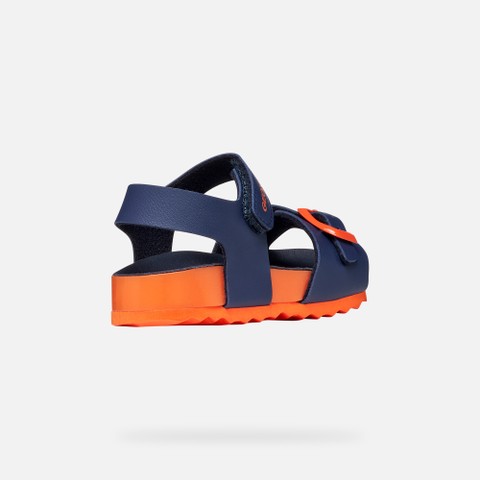 Open sandals SANDAL CHALKI TODDLER Navy/Orange - image number 4 | GEOX