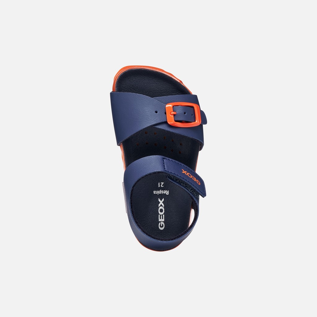 Open sandals SANDAL CHALKI TODDLER Navy/Orange - image number 5 | GEOX