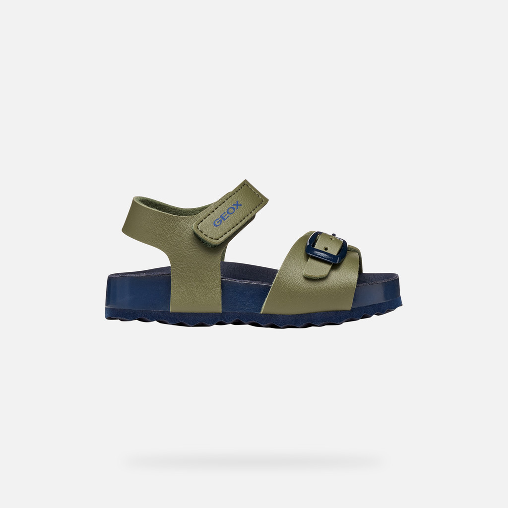 Open sandals SANDAL CHALKI TODDLER BOY Olive green/Navy - image number 1 | GEOX