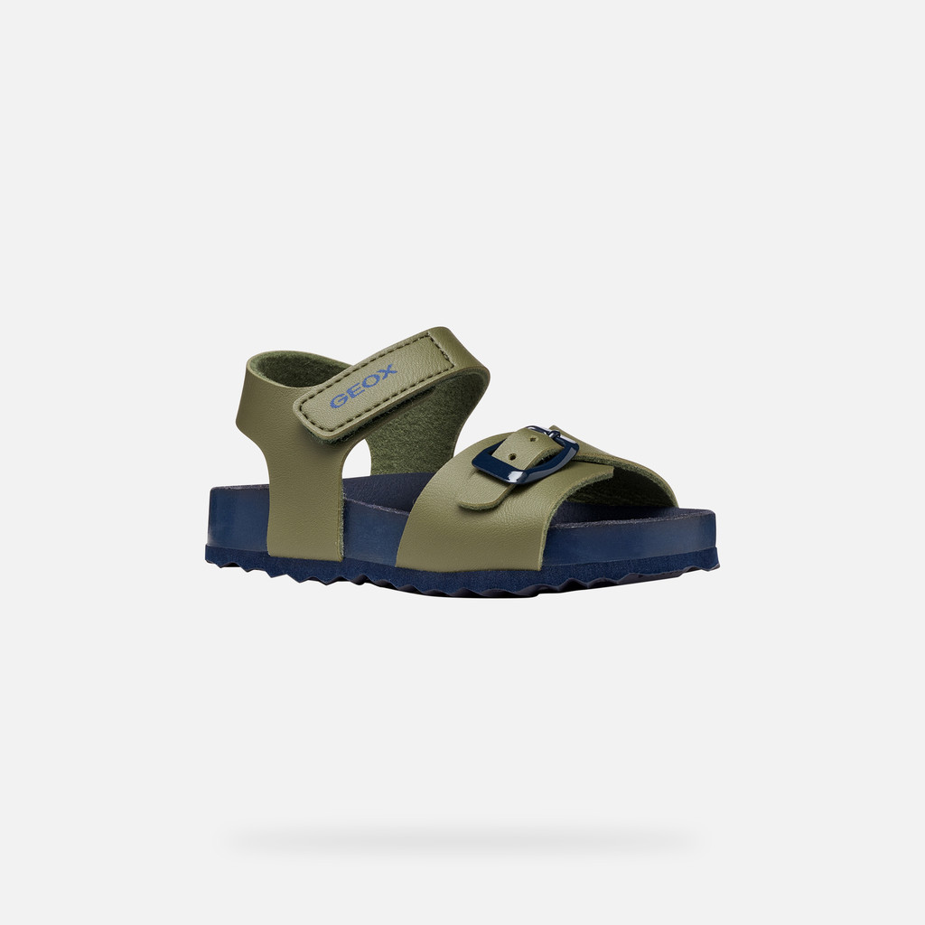 Open sandals SANDAL CHALKI TODDLER BOY Olive green/Navy - image number 2 | GEOX