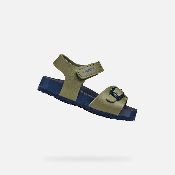 Open sandals SANDAL CHALKI TODDLER BOY Olive green/Navy | GEOX