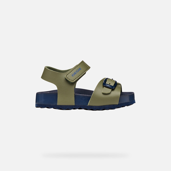 Open sandals SANDAL CHALKI TODDLER BOY Olive green/Navy | GEOX