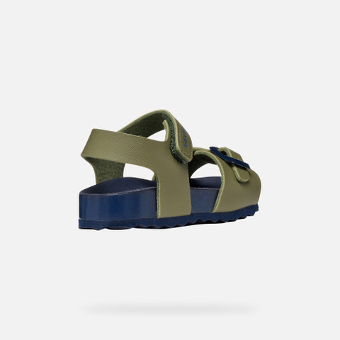 Open sandals SANDAL CHALKI TODDLER BOY Olive green/Navy - image number 4 | GEOX