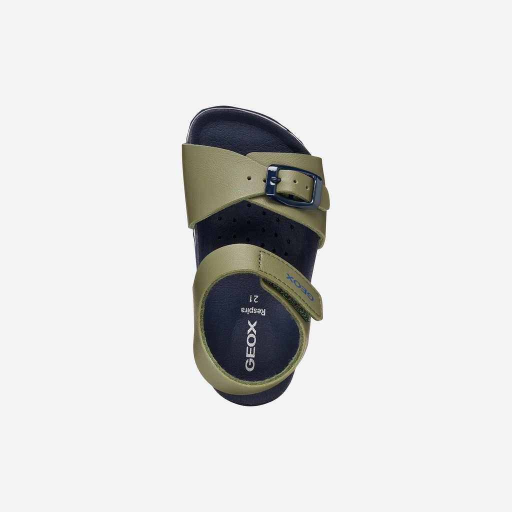 Open sandals SANDAL CHALKI TODDLER BOY Olive green/Navy - image number 5 | GEOX