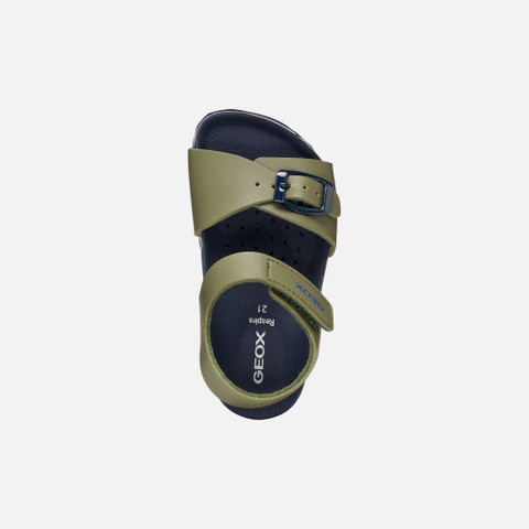 Open sandals SANDAL CHALKI TODDLER BOY Olive green/Navy - image number 5 | GEOX